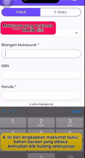 Kemas kini Rekod NILAM Step 4